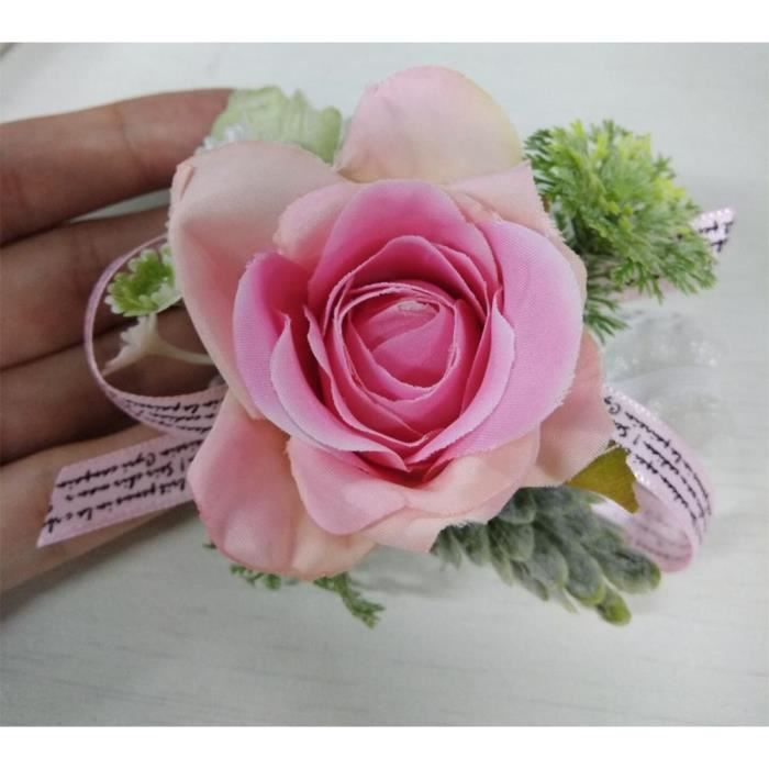 Soie Ivoire carnation boutonnières-Mariages-artificielle Simple Fleur