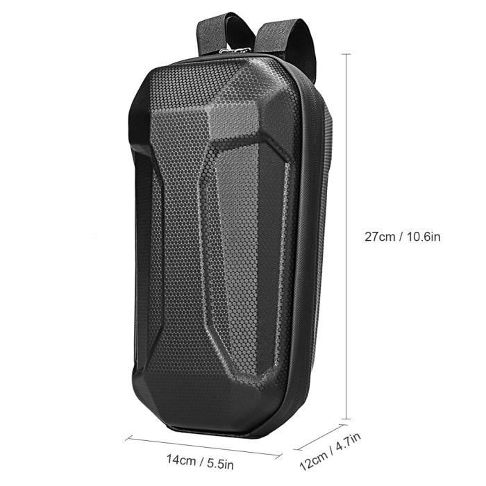 Fesjoy Sac Guidon Scooter – Imperméable, Coque EVA Et Cuir PU, Fermeture Double, Sangles Rapides, 30x15,5x13 Cm