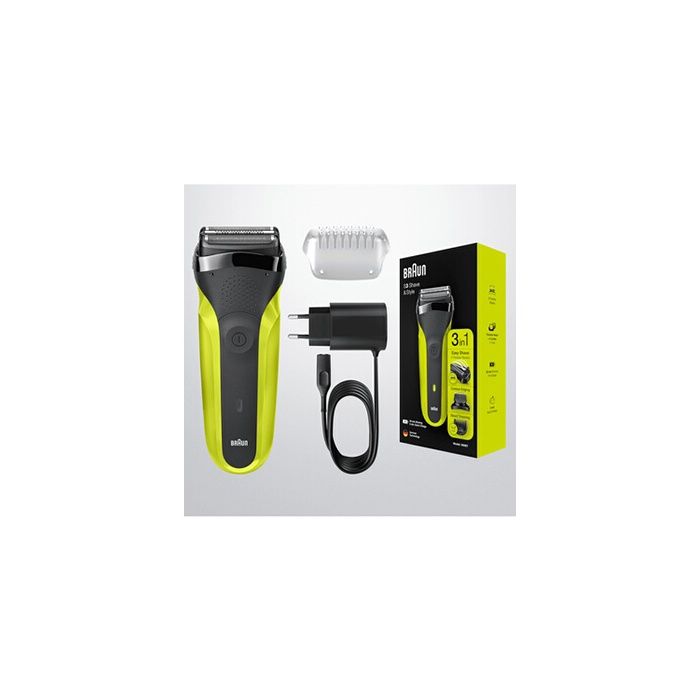 Rasoir Electrique - BRAUN - 300BT Jaune - Sans fil - Batterie rechargeable - Têtes x 6