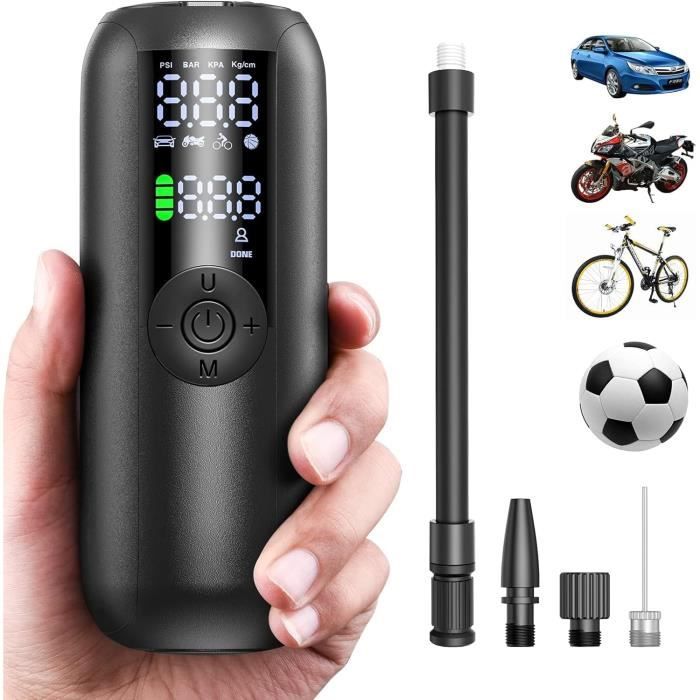 Woowind Gonfleur Sans Fil 150 PSI 2-en-1 – Pompe Vélo Électrique + Batterie Externe, Arrêt Auto, LED, Pour Voiture, Moto, VTT Et Ballons