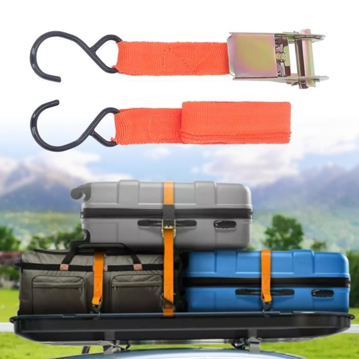 4 Sangles D'arrimage à Cliquet Rétractables – 500 Lbs De Charge, 6 Pieds, Bleu, Polyester Résistant