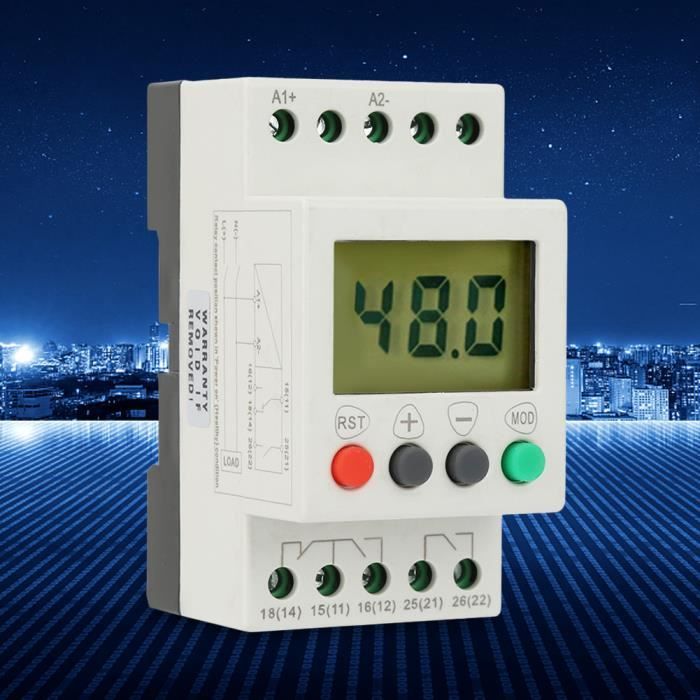 Protecteur Sous-Tension Triphasé Voltmètre Ampèremètre 63A - Relais Protection AC120V-300V