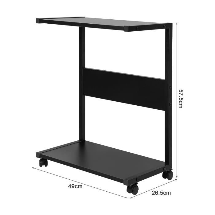 Chariot De Rangement 3 Niveaux Avec Roulettes - Pour Salon, Cuisine, Chambre | Acier Et Bois, Charge 20 Kg