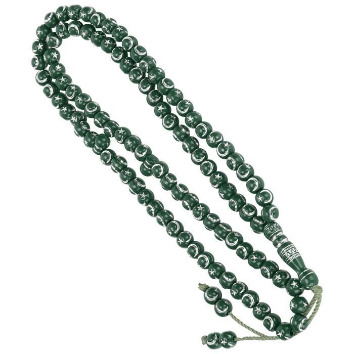 Chapelet Musulman (Misbaha) 99 Perles En Résine - Pour Prière, Aïd Mubarak - Cadeau Spirituel - Longueur ~43 Cm