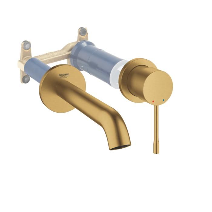 Grohe Façade Essence Mitigeur monocommande 2 trous lavabo Taille Cool Sunrise brossé - vue 8