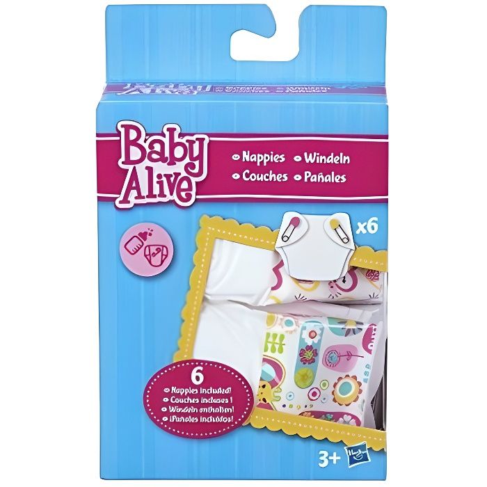 Pack de 6 couches pour Poupon Baby Alive HASBRO pour fille à