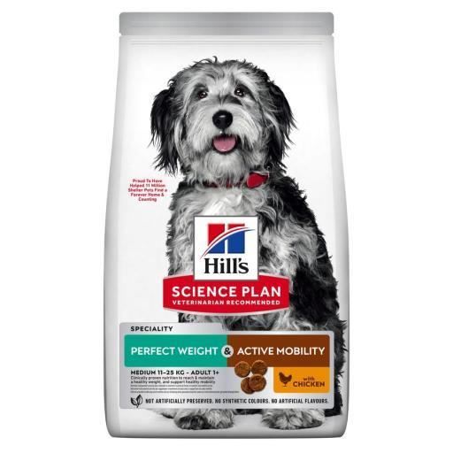 Comparer les prix de Croquette pour chien Hill's Perfect et Active mobility Medium - 12 KG
