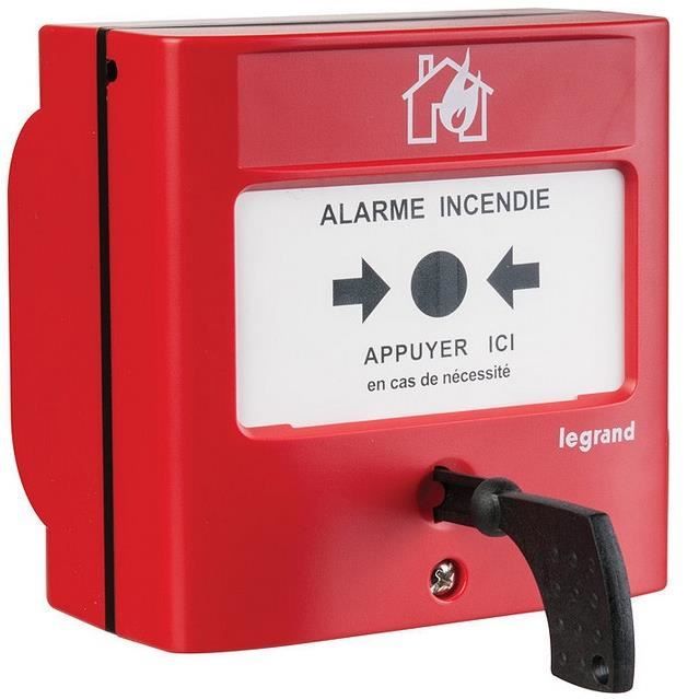 Déclencheur manuel - LEGRAND - Alarme incendie - Rouge - Conventionnel standard - NF EN 54-11