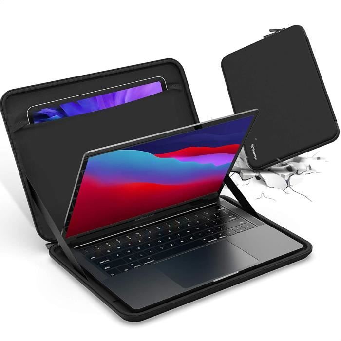 TECOOL Housse PC 13,3 13,5 Pouces Ordinateur Portable, Pochette Sac pour  MacBook Air/Pro 13 14, 13,3-14 Ultrabook, Gris foncé - Cdiscount  Informatique