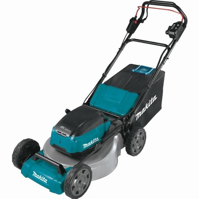 Tondeuse auto tractée MAKITA 36 V 2 x 18 V Li Ion 5 Ah 4 batteries DLM462PT4 Tondeuse - vue 1