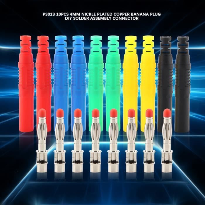 Senven Lot 40 Connecteurs Banane 4 Mm - 20 Mâles + 20 Femelles 5 Couleurs - Adaptateurs Audio Haut-Parleurs Avec Boîte Et Tournevis