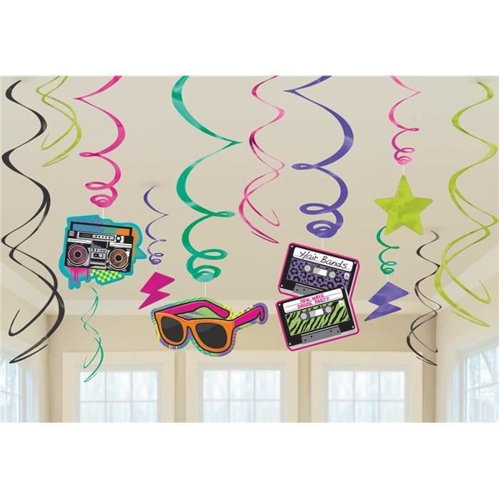 Guirlande De Noël Année 80 Guirlandes verticales Années 80 (x12) - Achat / Vente banderole