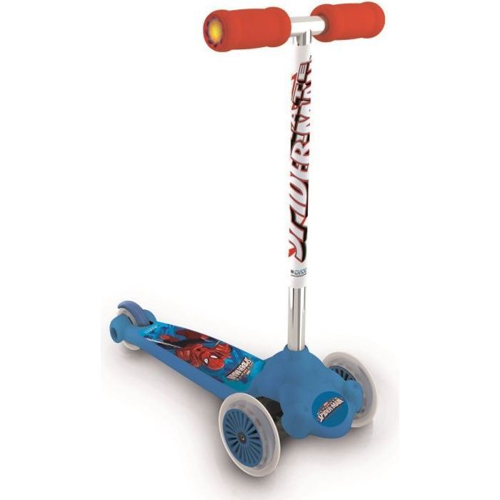 Trottinette Spidey Tilt & Glo – 3 Roues – Roues Lumineuses – Guidon Réglable – Dès 3 Ans