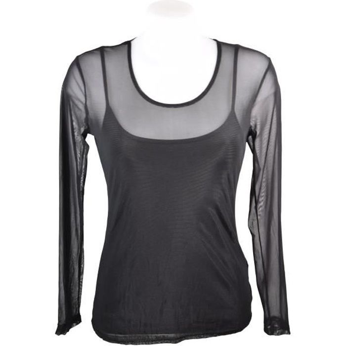 sous pull transparent noir