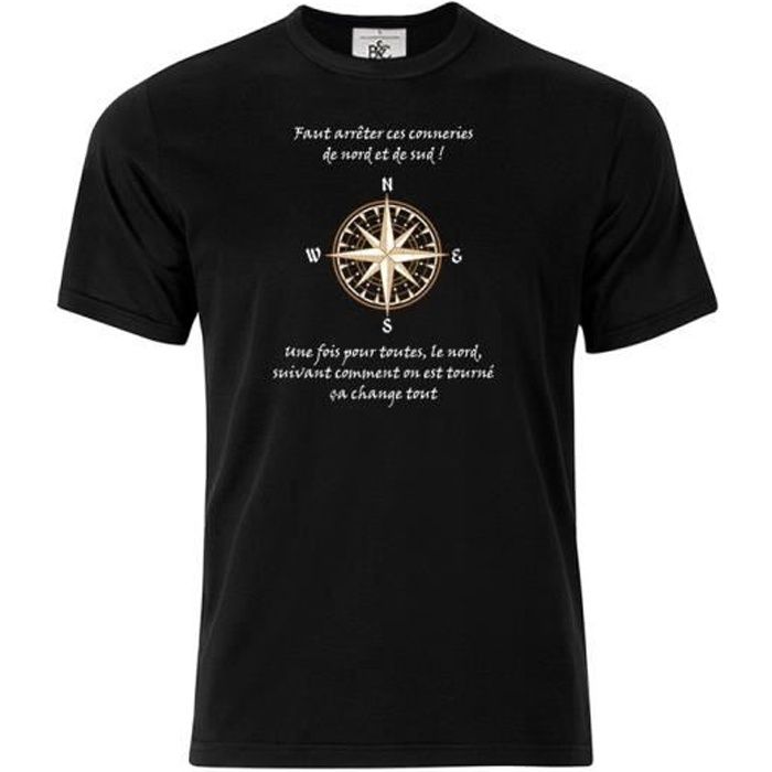 T Shirt Col Rond Citation Kaamelott Perceval Nord Et Sud 2 Bleu L Bleu Cdiscount Pret A Porter