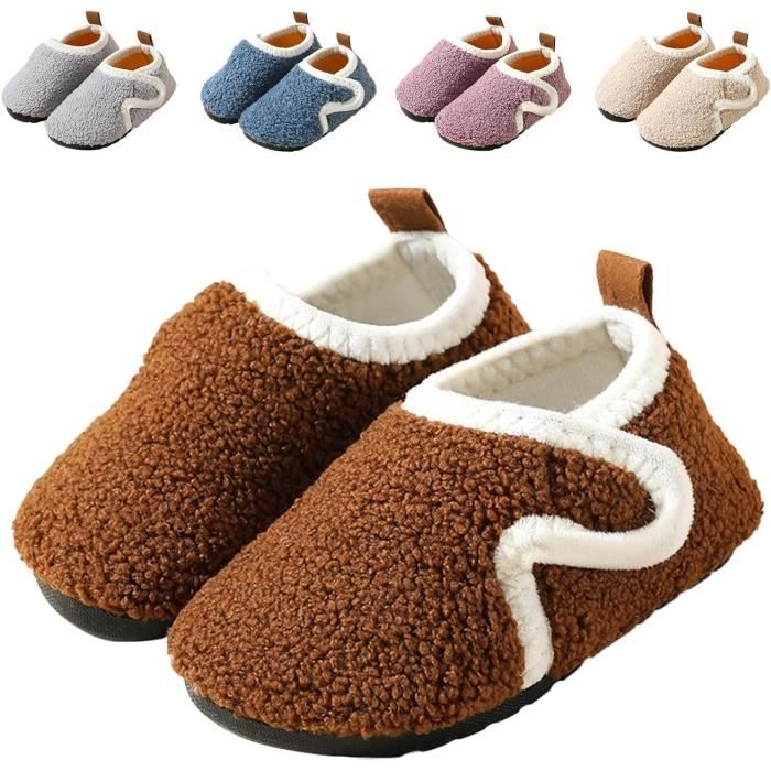 LKRSEEF Pré-Marcheurs Chaussons Antidérapants Bebe Garcon Premier Pas  Tout-Petits Chaud Chausson Automne/hiver Mignon Intérieur Chaussette  Antiderapante Souple Caoutchouc Antidérapante Cadeau Noel : : Mode