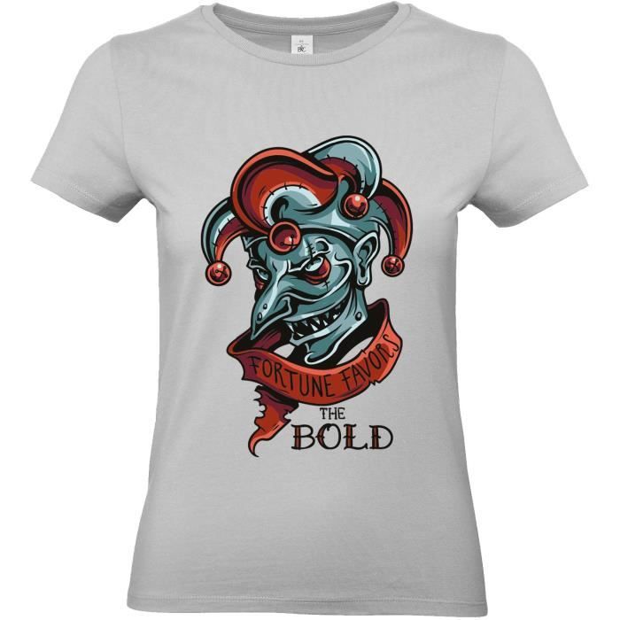 Kreamode T Shirt Femme Joker Humour Noir Bouffon Parodie Citation T Shirt Manches Courtes Col Rond L Gris Gris Achat Vente T Shirt Cdiscount