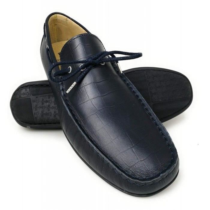 Chaussures bateau en cuir marron pour homme en taille 47 à 52