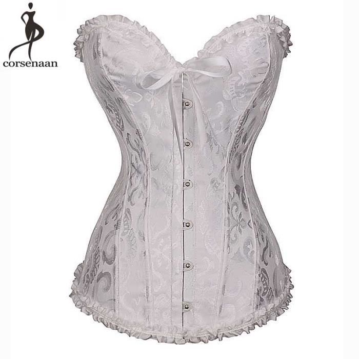À lacets Corset Jacquard Bustier fleuri grande taille 6XL Gorset Busk
