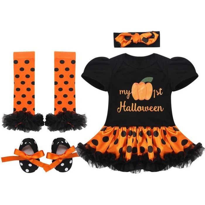 Bebe Fille Costume Halloween Mon 1er Halloween Ensemble Vetement Outifit Set 0 12 Mois 1 Orange Orange Cdiscount Pret A Porter