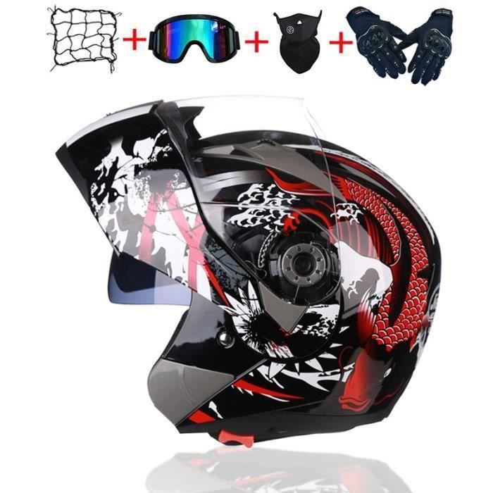 Casque Moto Modulable Intégré Homme ECE Homologué, Casques Moto