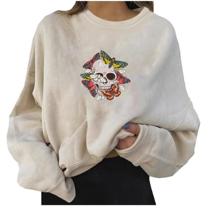 Susenstone Sweat à Capuche Zippé Femme Imprimé Oversize Molletonné - Pull Décontracté Automne Hiver Avec Poches Y2K
