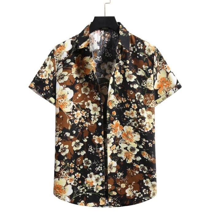 Chemise Hawaïenne Manches Courtes Pour Homme - Coupe Ajustée Légère - Style Décontracté Plage Ou Vacances - Tissu Doux Et Respirant