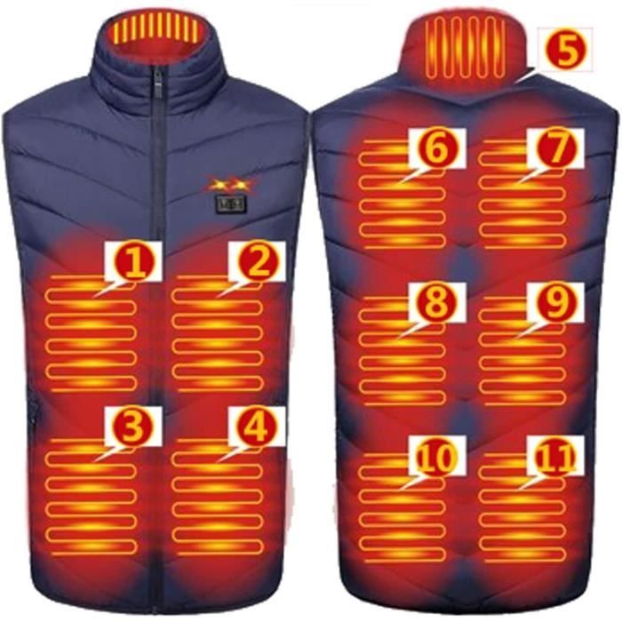 Gilet Chauffant Électrique USB, 3 Niveaux de Température, Taille
