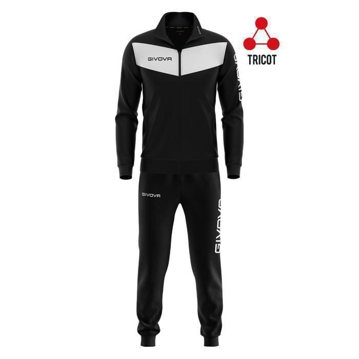 Survêtement enfant - GIVOVA - Visa - Noir/Blanc - Manches longues - Ensemble veste et pantalon