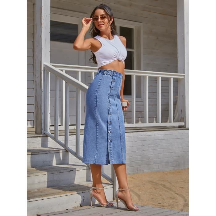 Jupe taille top haute jean
