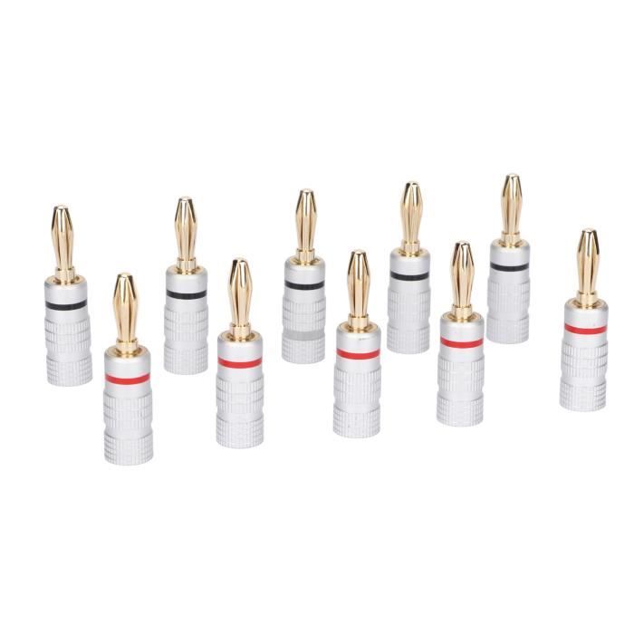 CERRXIAN 4 Fiches Banane Plaqué Or 2mm à Vis - Connecteurs Haut-Parleurs Audio