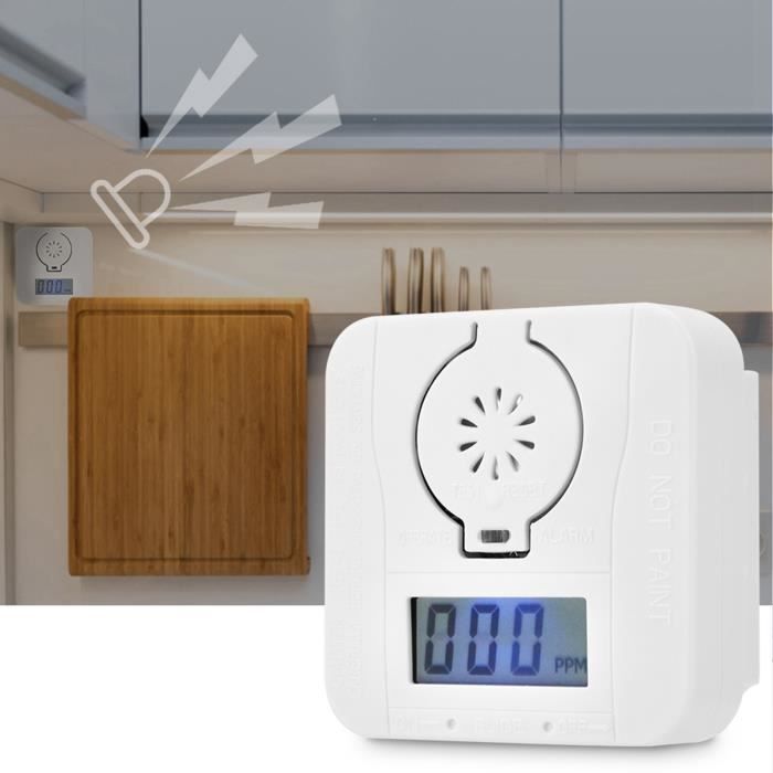 Détecteur De Monoxyde De Carbone Avec Prise - Alarme CO, Capteurs Température Et Humidité, écran LCD, Modèle PTH-24D