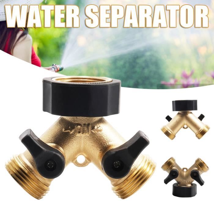 Raccord En Y Laiton Pour Tuyau D'Arrosage - Diviseur 2 Voies 3/4", Réglable | Pour Jardin, Nettoyage - 9