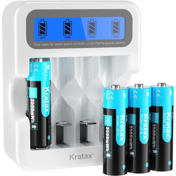 Batterie rechargeable au lithium aa 1 5 v 3500 mwh haute capacit 