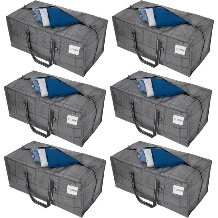 zanvin Organisateur de Vêtements, Grands Sacs de Rangement pour Vêtements 90L, Sacs de Rangement Pliables avec Fermetures Éclair, Sacs pour Vêtements