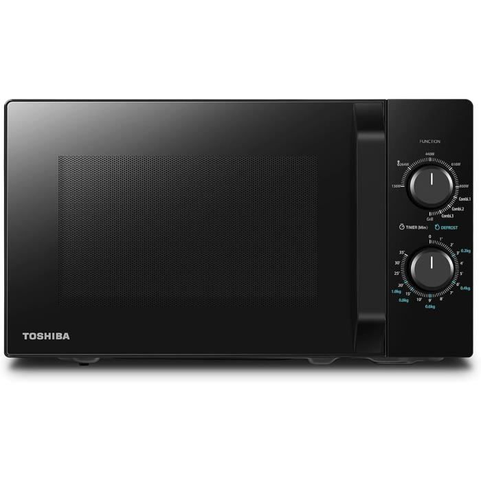 Four Micro-ondes Grill Combiné Toshiba 20L - 800W Micro-ondes, 1000W Grill - 5 Niveaux Puissance - Noir