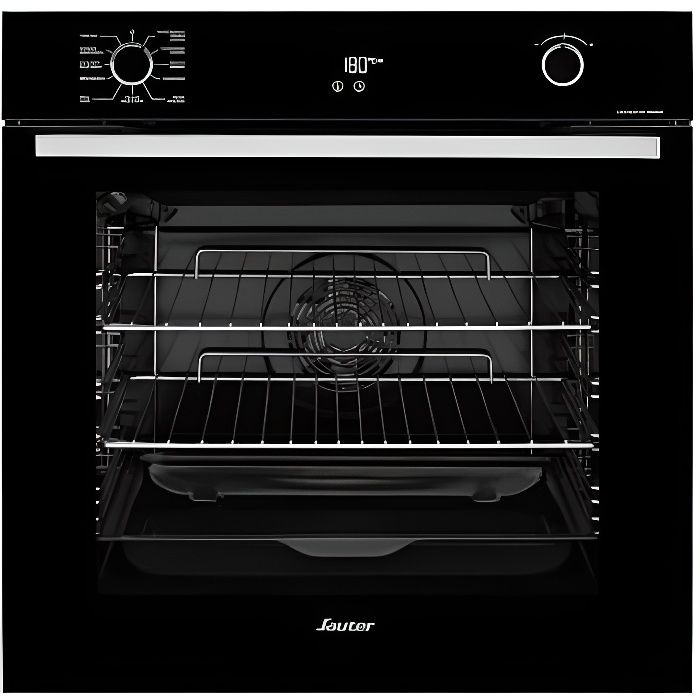 Four multifonctions pyrolyse SAUTER SOP6211B - 8 modes de cuisson - Porte froide - 71 litres