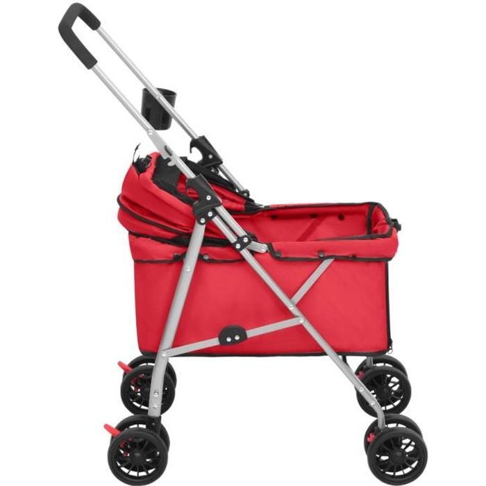 Comparer les prix de Poussettes pour animaux de compagnie - Poussette pour chien pliante Rouge 76x50x100 cm Tissu Oxford - Shipenophy - A3001