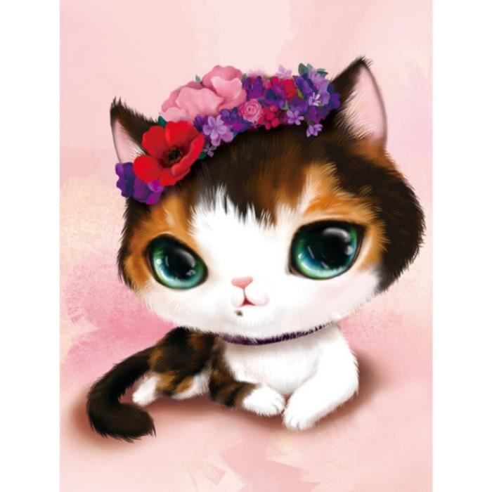 E En Diamant Strass Complet Animal Chat Fleur Rouge Violet Sur Tete Art Craft Sur Toile Kits E Par Numero Achat Vente Housse De Coussin Cdiscount