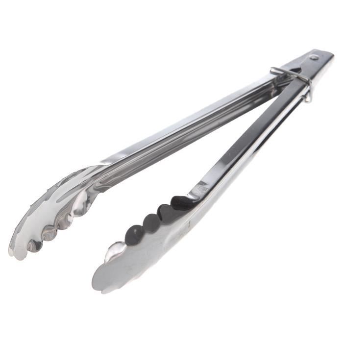 Pince De Cuisine 40,6 Cm Acier Inoxydable | Pince à Aliments Professionnelle | Poignée Dentelée