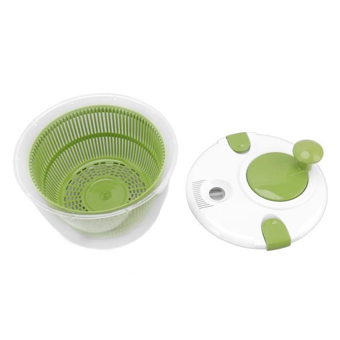 Essoreuse à Salade Manuelle 3L - Grande Capacité, Couvercle Inclus, Pour Légumes Et Fruits - 3