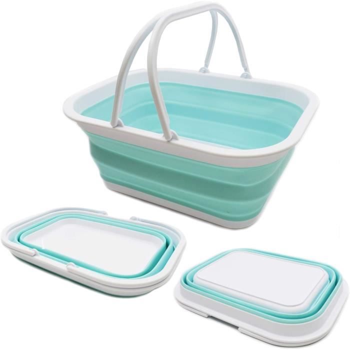 Panier De Pique-Nique Pliable 30L - Panier De Courses Pliable Avec Poignées Rembourrées, Idéal Pour Voyages, Pique-Niques Et Courses
