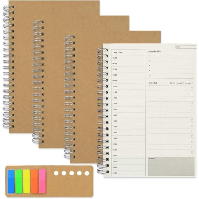 Bloc Notes Paper&you A6 To-Do - Feuilles à Détacher Dorées - Organiseur Journalier écolo Et Stylé
