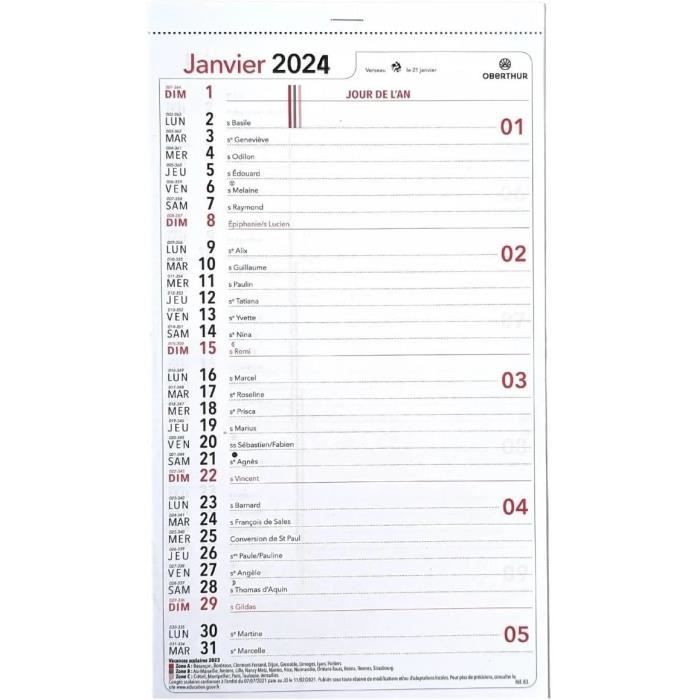 OBERTHUR - 1 Bloc Calendrier à Effeuiller Ephémérides Humoristique -  Janvier 2024 à Décembre 2024 - Dimension 9.2 x 6.3 cm : :  Fournitures de bureau