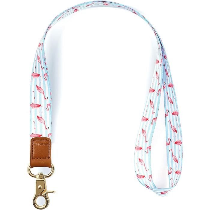 Lanière Tour De Cou Pour Badge Avec Clip - Motif Papillon Rose/Rouge - Cordon D'Identification Confortable