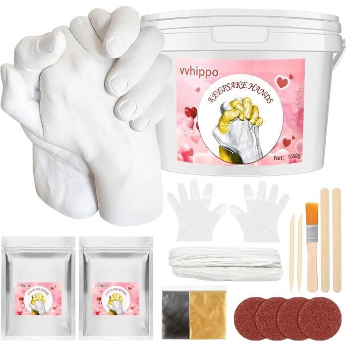 Moulage Main Kit Moulage 3D Empreintes Mains - Pour Famille Et Animaux - Souvenir Plâtre Alginate Kit Moulage 3D Main