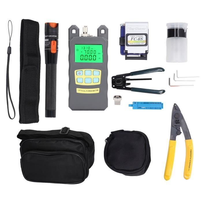 Kit Outils Fibre Optique FTTH - Cliveuse FC-6S + Localisateur 30mW 30KM + Connecteur SC/APC Froid