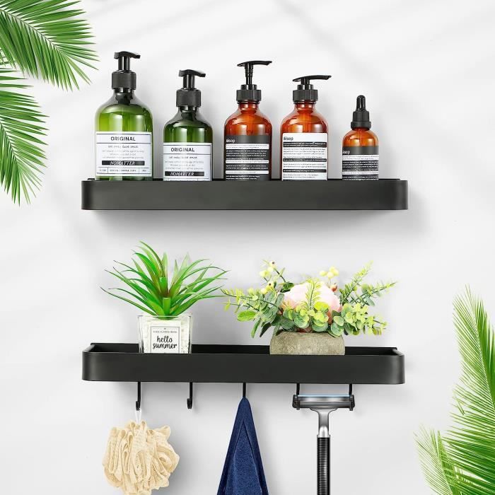 Tablette De Douche Sans Perçage, Paquet De 2, Auto-Adhésive, Tablette De Salle De Bain En