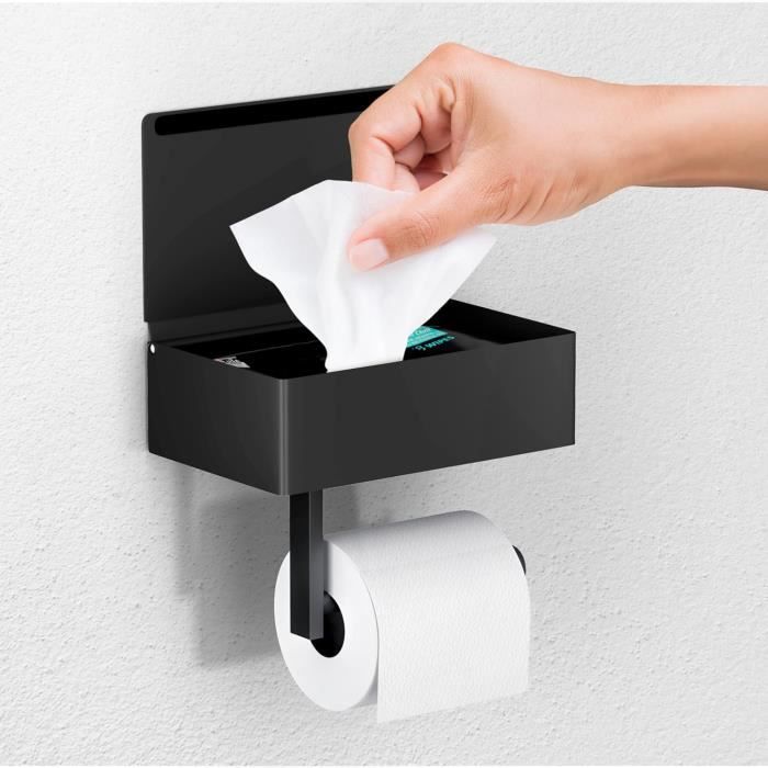 Distributeur Mural De Lingettes - 2 Pièces - Adhésif Sans Perçage - Pour Salle De Bain, Cuisine Ou Bureau - 11,5x7,5x14 Cm