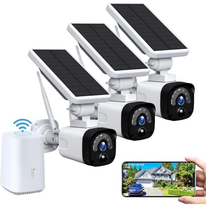 Kit de caméra de sécurité extérieure solaire, système de caméra de ...